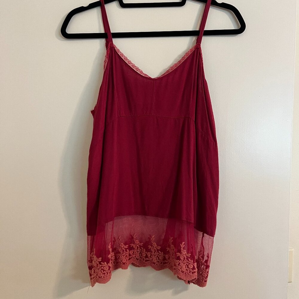 Boho Tank with Lace edge